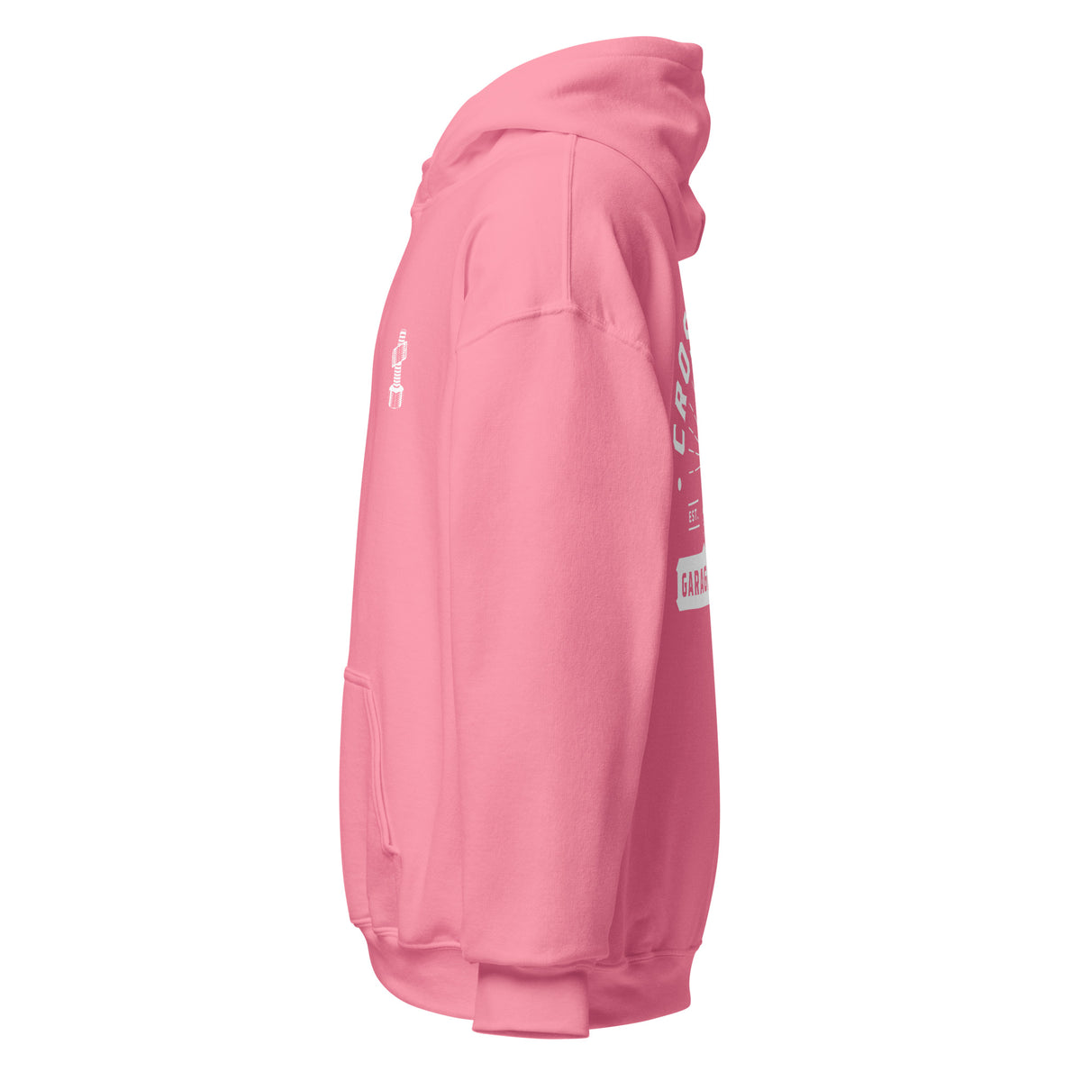 OG Crossthread Garage Logo Hoodie in Azalea, left side view