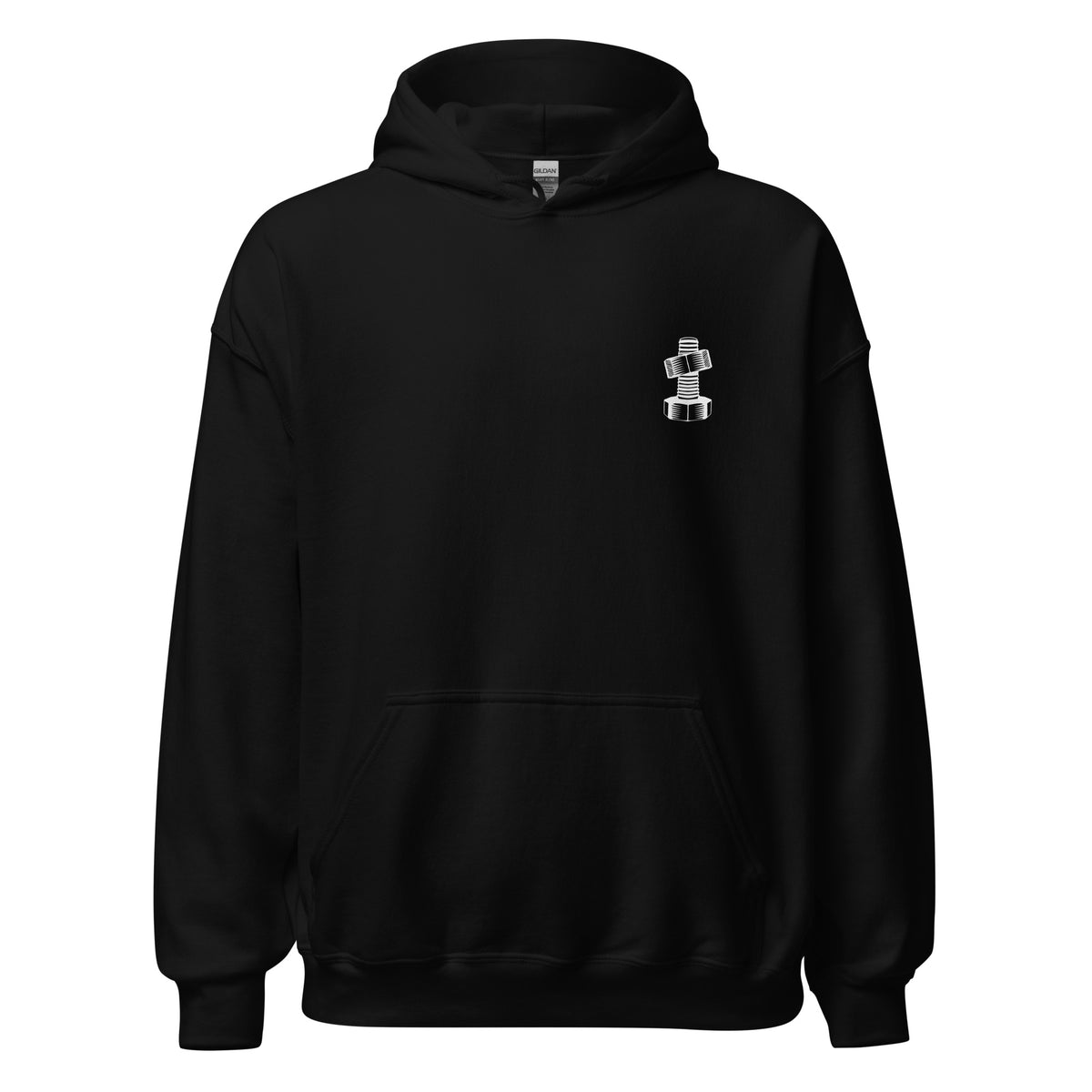 OG Crossthread Garage Logo Hoodie in Black, front view