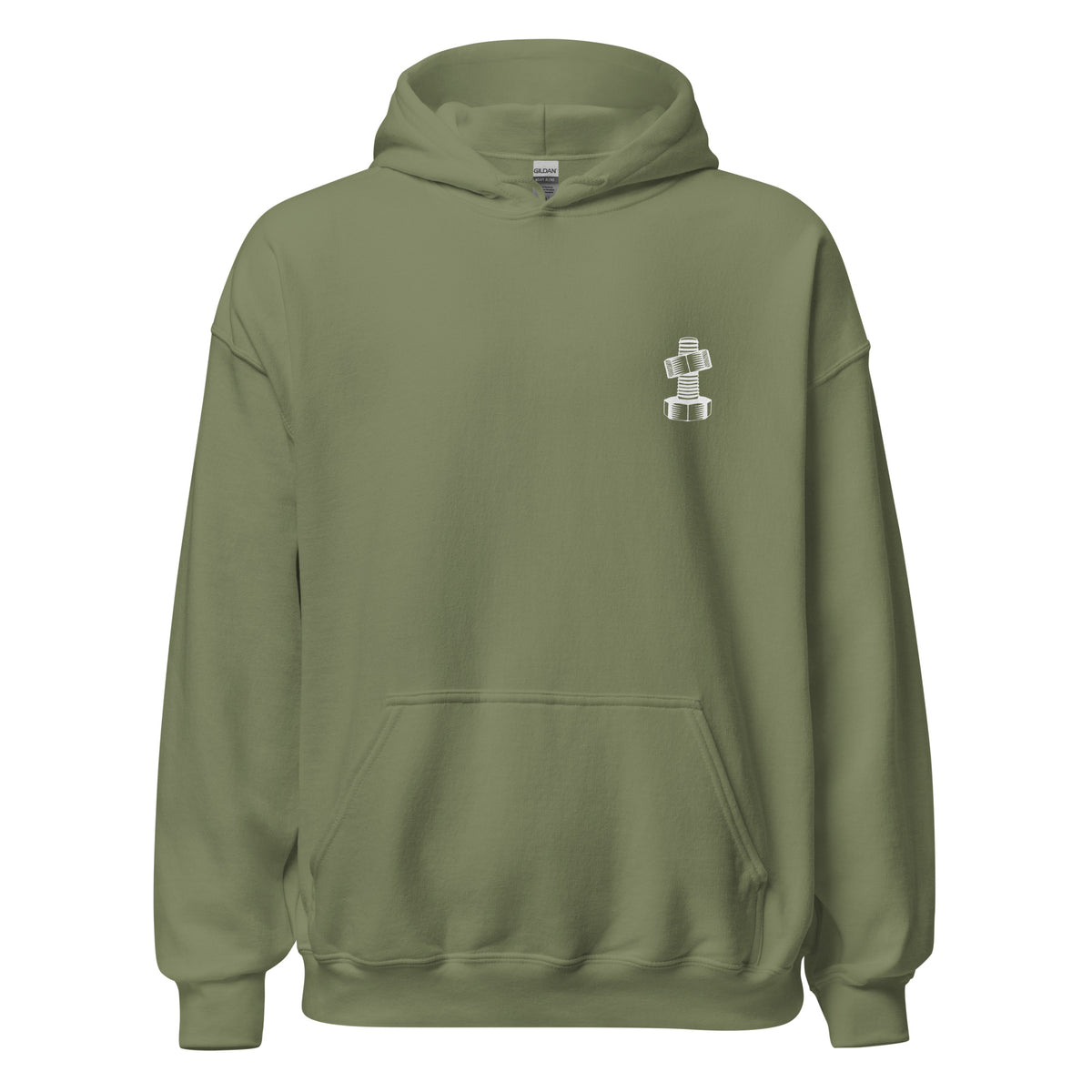 OG Crossthread Garage Logo Hoodie in Military Green, front view