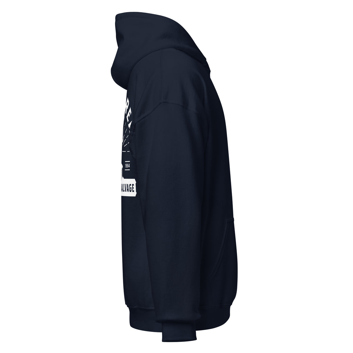 OG Crossthread Garage Logo Hoodie in Navy, right side view