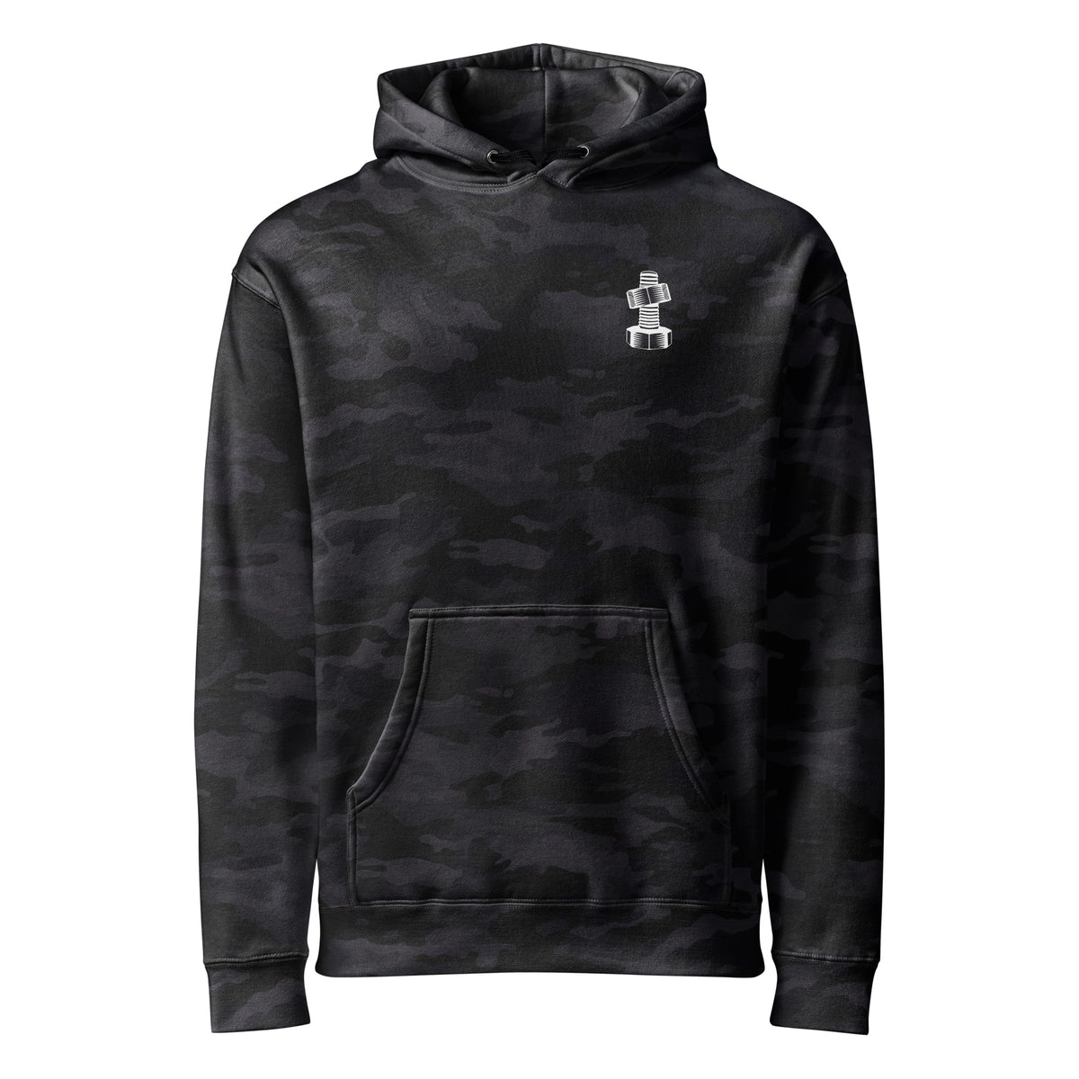 K8lynn's 1941 Powerstroke Camo Hoodie in Black Camo, front view