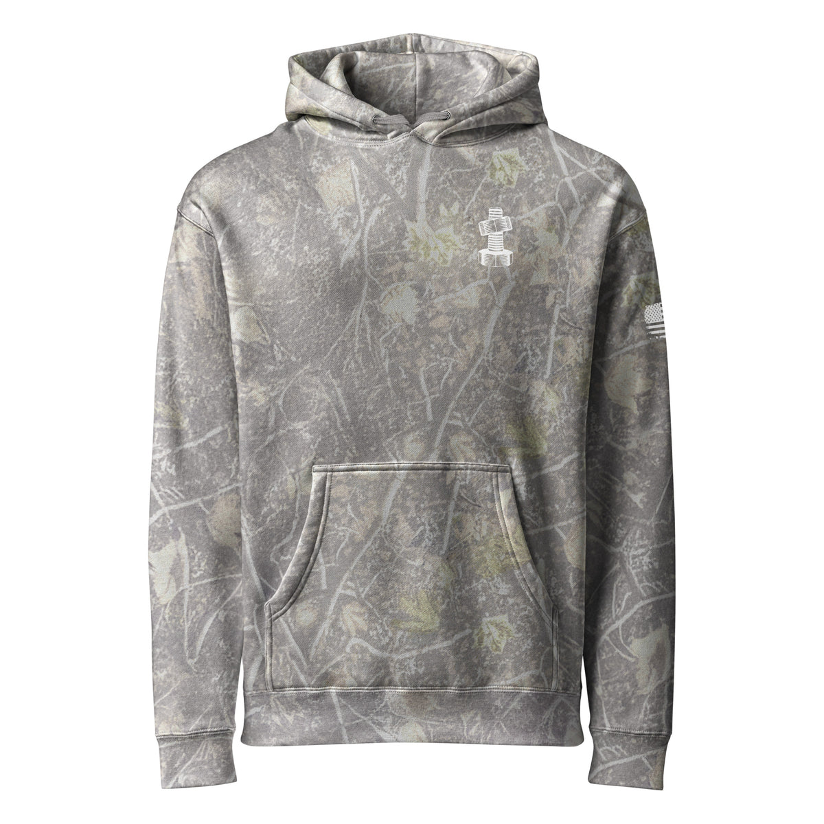 Jack of All Trades, Master of Most Logo Hoodie in Deadwood Tree Camo, front view